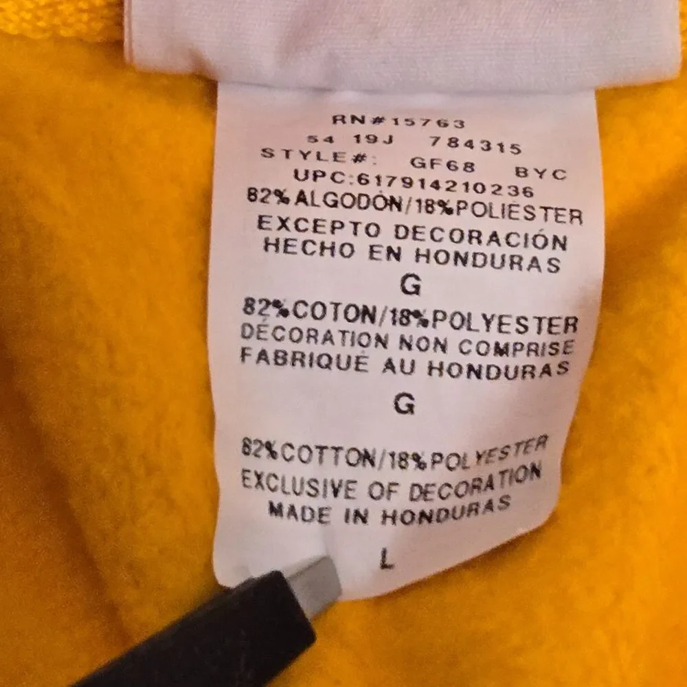 Champion Reverse Weave Hoodie C Gold Yellow Unisex Pullover Sweatshirt Large - Picture 8 of 12
